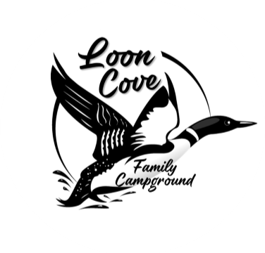 Loon Cove Family Campground logo with a duck